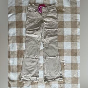 10S Stretch Slim Beige Flared Pants